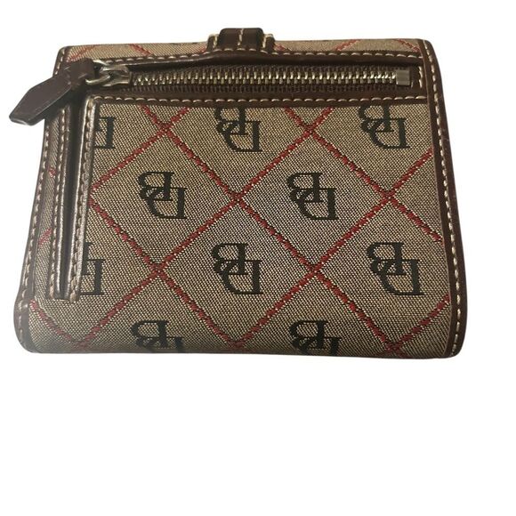 Dooney & Bourke Brown and Beige Bi-Fold Wallet - Picture 5 of 11